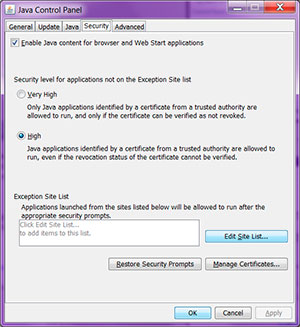 IMG Java security aplankas